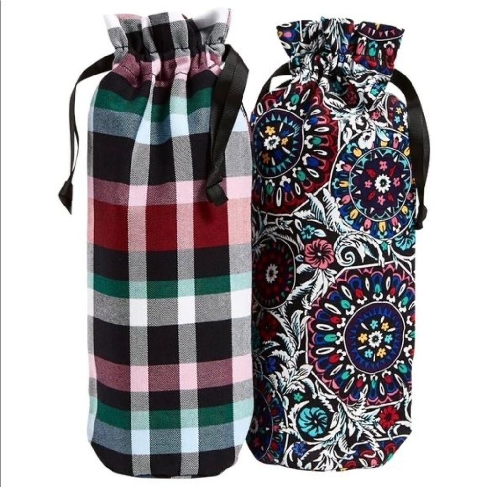 Vera Bradley Bottle Gift Bag Set of 2 - Stained Glass Medallion
